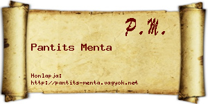 Pantits Menta névjegykártya